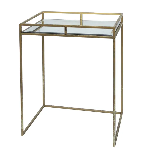 baroni-home-glam-table-basse-m-tal-dor-plateau-verre-miroir image 1