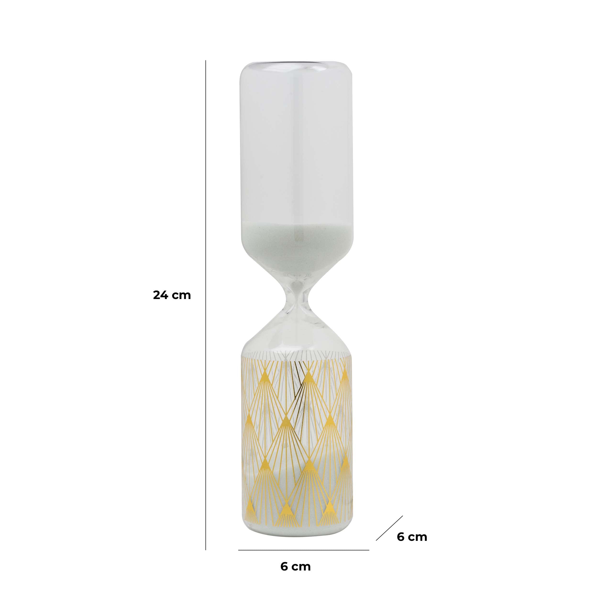 baroni-home-decorazioni-sablier-blanc-dor-24-cm-verre image 2