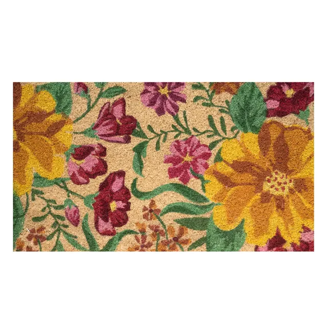 baroni-home-tessile-casa-paillasson-coco-fleurs-jaunes-70x40-cm image 1