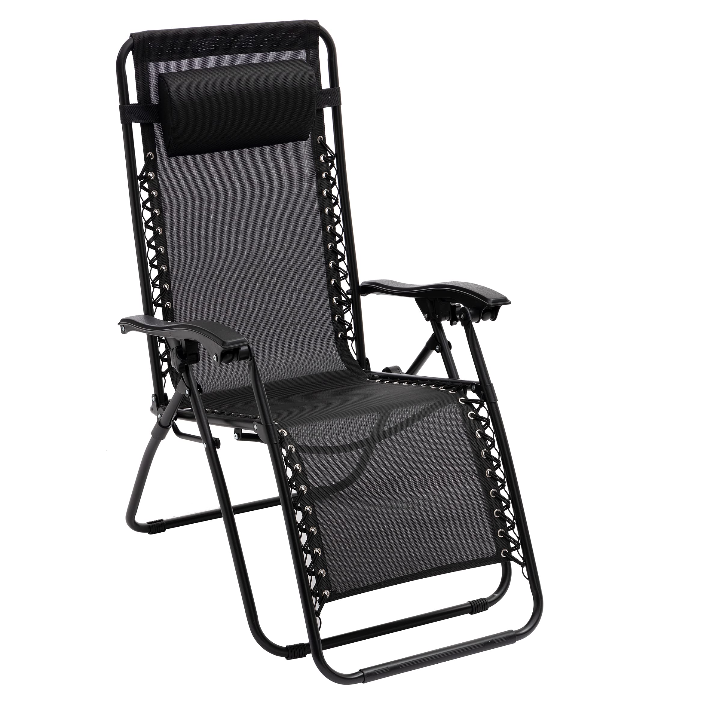 baroni-home-outdoor-chaise-longue-zero-gravity-noire-165x65-cm image 1