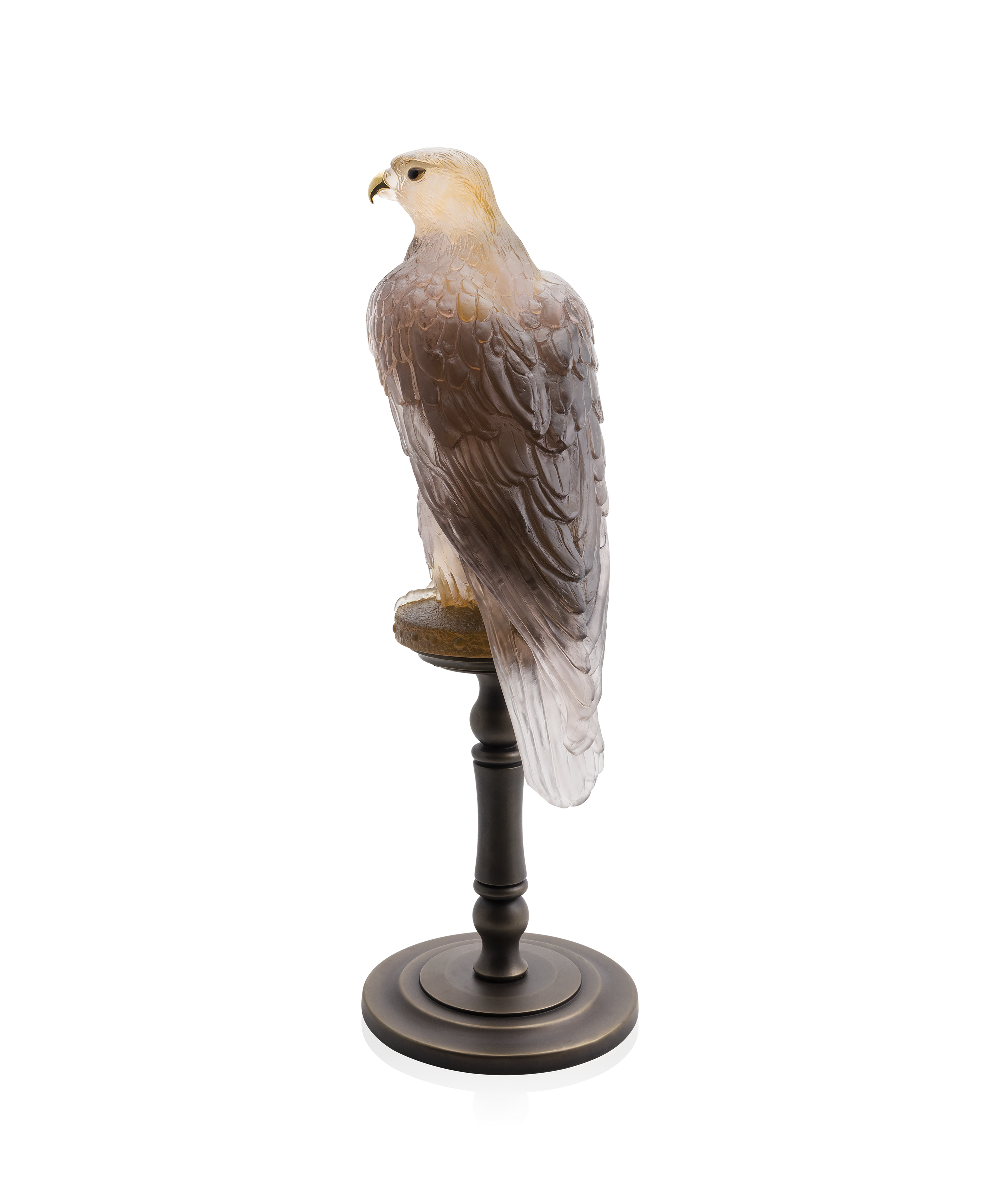 daum-animalier-faucon-gerfaut-ambre-rose-oiseau-125-ex image 3