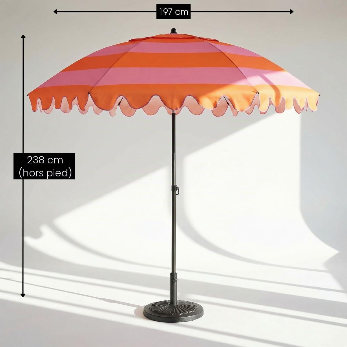 mica-decorations-kelly-parasol-ray-orange-avec-housse image 2