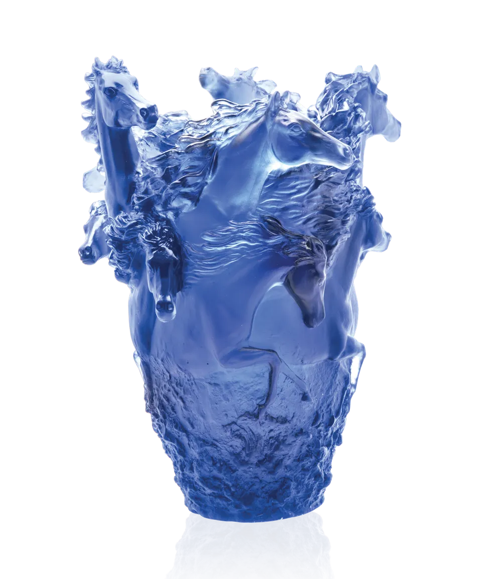 daum-univers-animalier-cavalcade-vase-bleu image 1