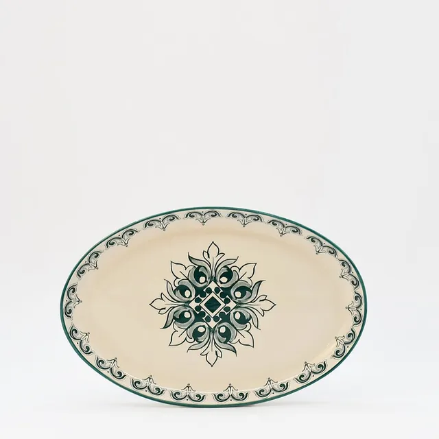 luisa-paix-o-bras-o-26-cm-plat-ovale-c-ramique-vert-2 image 1