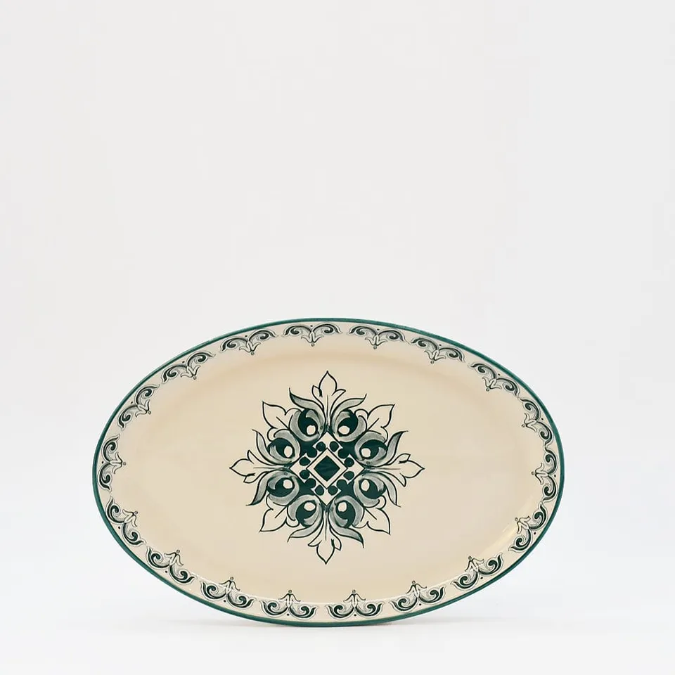 luisa-paix-o-bras-o-26-cm-plat-ovale-c-ramique-vert-2 image 1