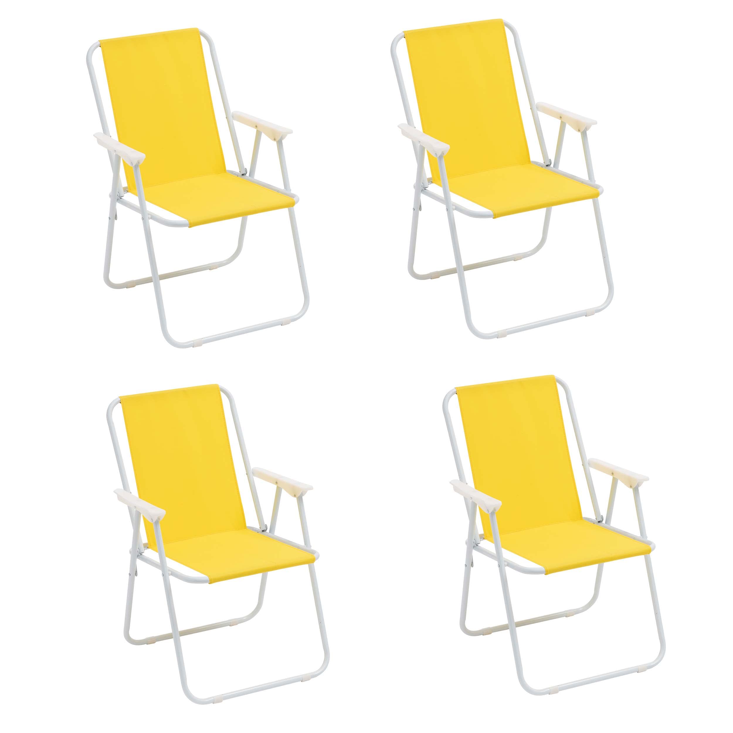 baroni-home-outdoor-chaise-pliante-jaune-1-pi-ce-toile image 7