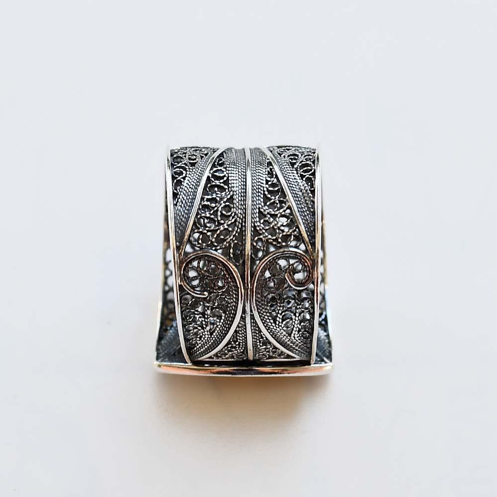 luisa-paix-o-bague-large-filigrane-argent-925-finition-or image 4