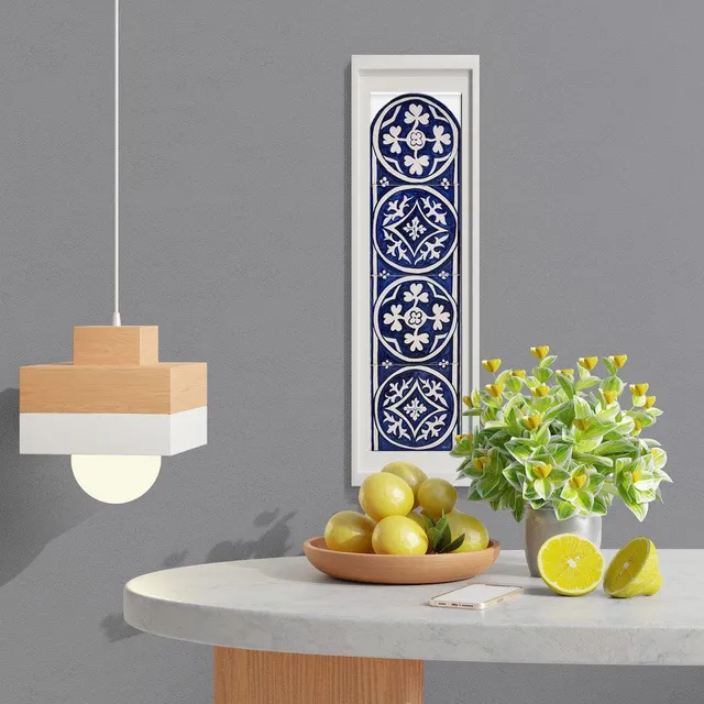 luisa-paix-o-azulejos-panneau-56x14cm-4-carreaux-peints-main image 1