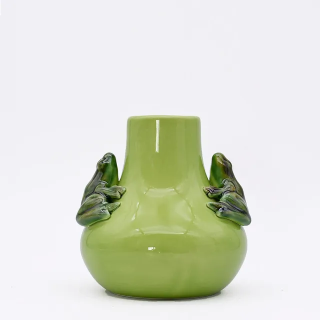 luisa-paix-o-r-s-vase-c-ramique-vert-15-cm-grenouilles image 1