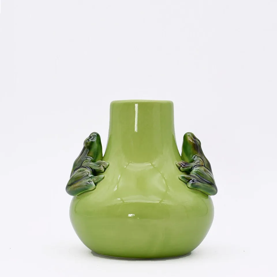 luisa-paix-o-r-s-vase-c-ramique-vert-15-cm-grenouilles image 1