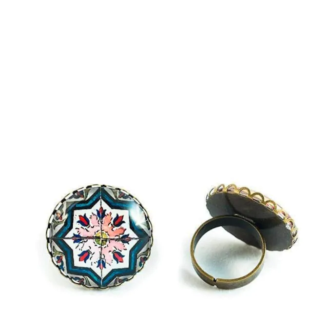 luisa-paix-o-azulejo-bague-verre-ajustable-motif-2-5cm image 1