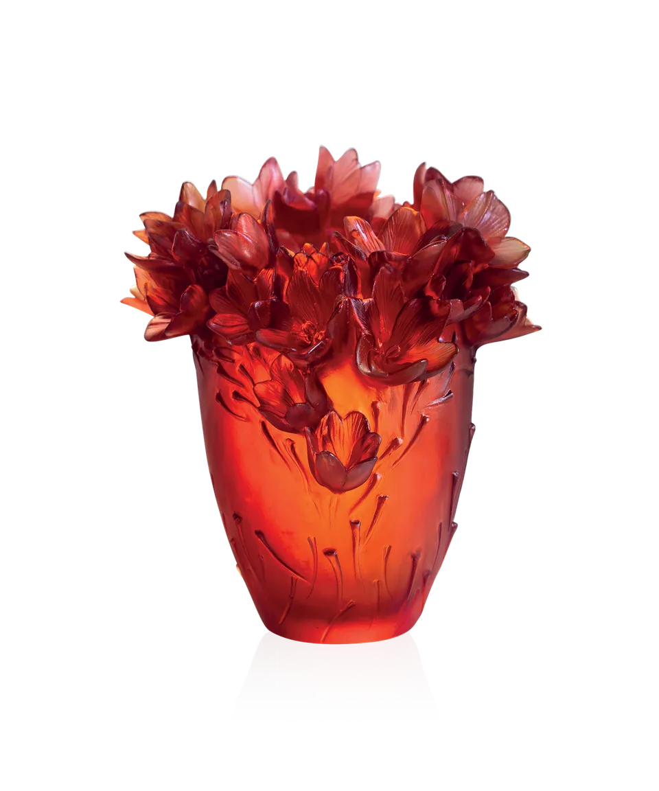 daum-safran-vase-grand-mod-le-cristal-orange-rouge image 1
