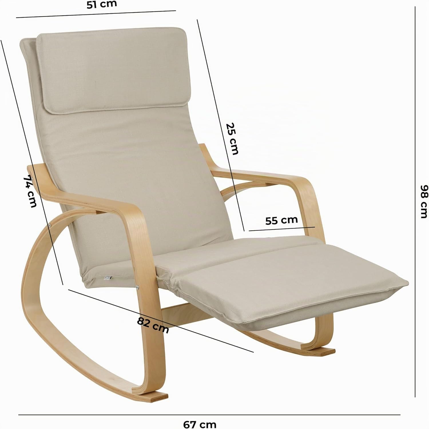 baroni-home-poltrone-fauteuil-bascule-beige-tissu-67x82x98 image 3