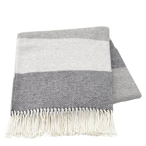baroni-home-tessile-casa-plaid-laine-coton-rayures-gris-130x170-cm image 4