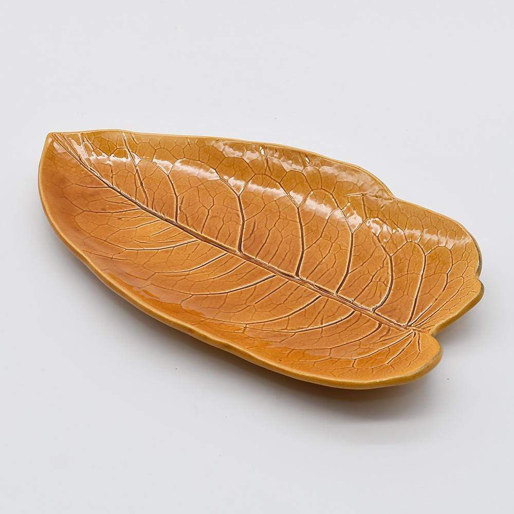 luisa-paix-o-rio-coupe-feuille-c-ramique-marron-27x15-cm image 2