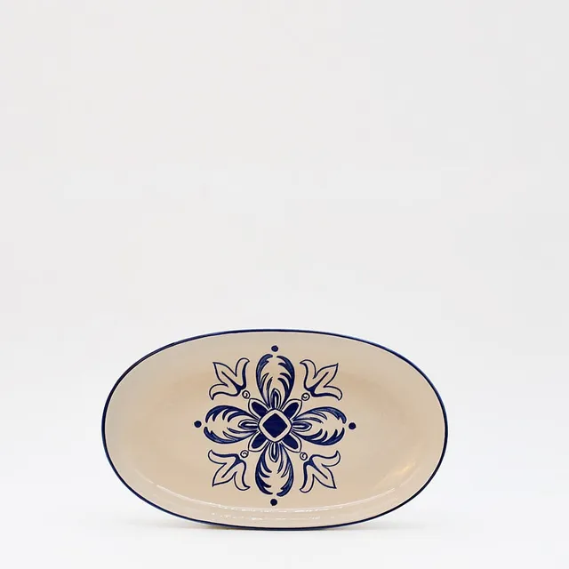 luisa-paix-o-floral-plat-ovale-24-cm-bleu-lave-vaisselle image 1