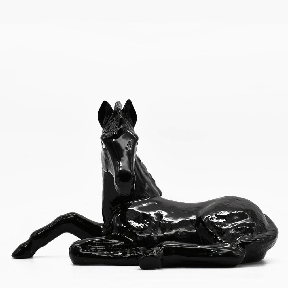luisa-paix-o-cheval-statuette-c-ramique-noire-38cm image 1