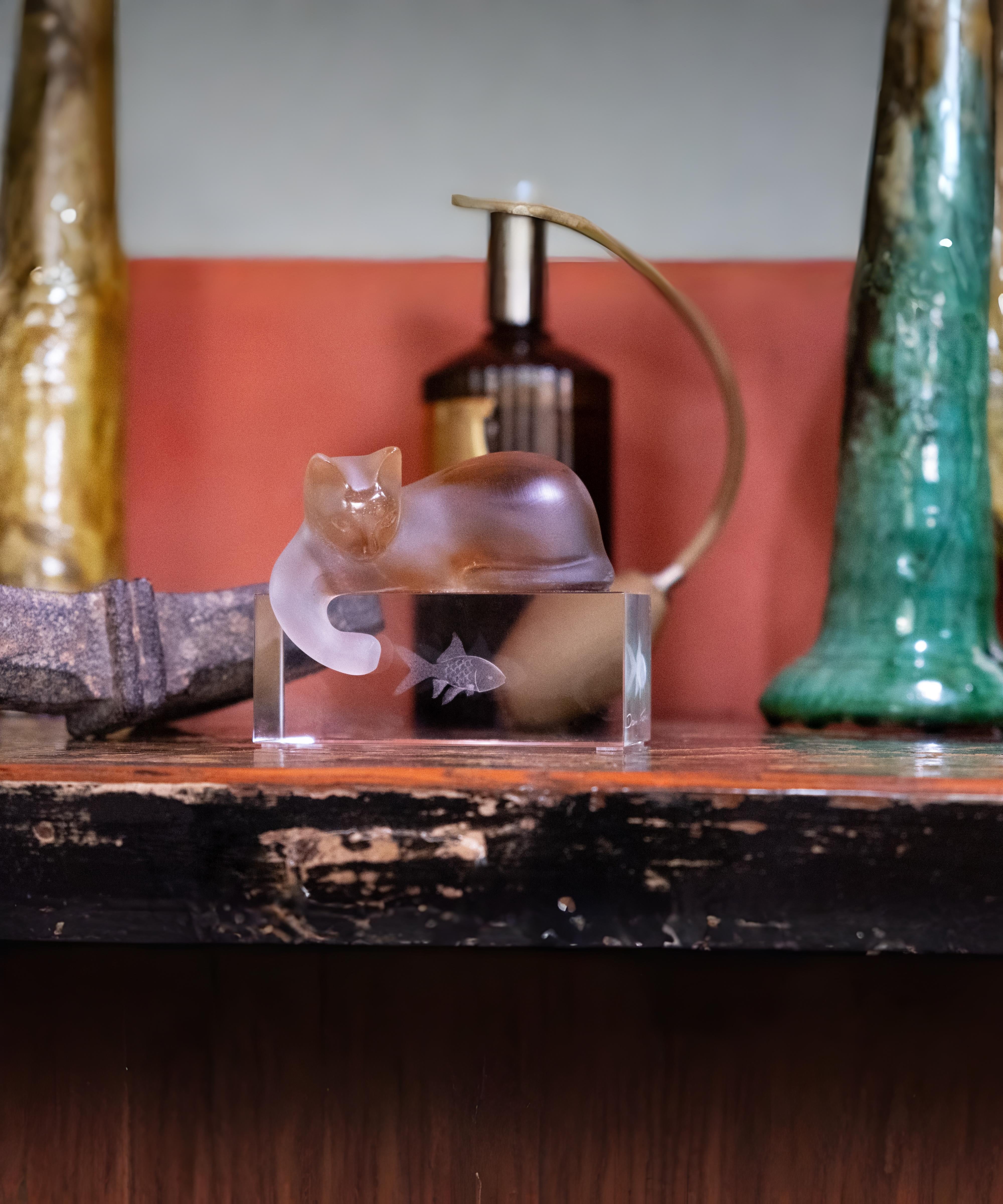 daum-chat-sculpture-ambre-gris-f-lin-cristal image 2