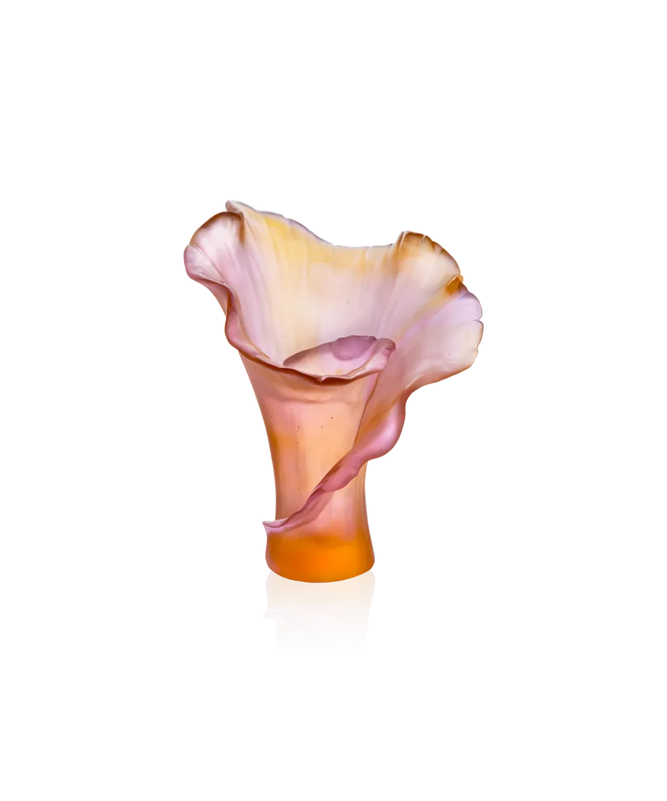 daum-univers-v-g-tal-arum-vase-moyen-mod-le-ambre-rose image 1
