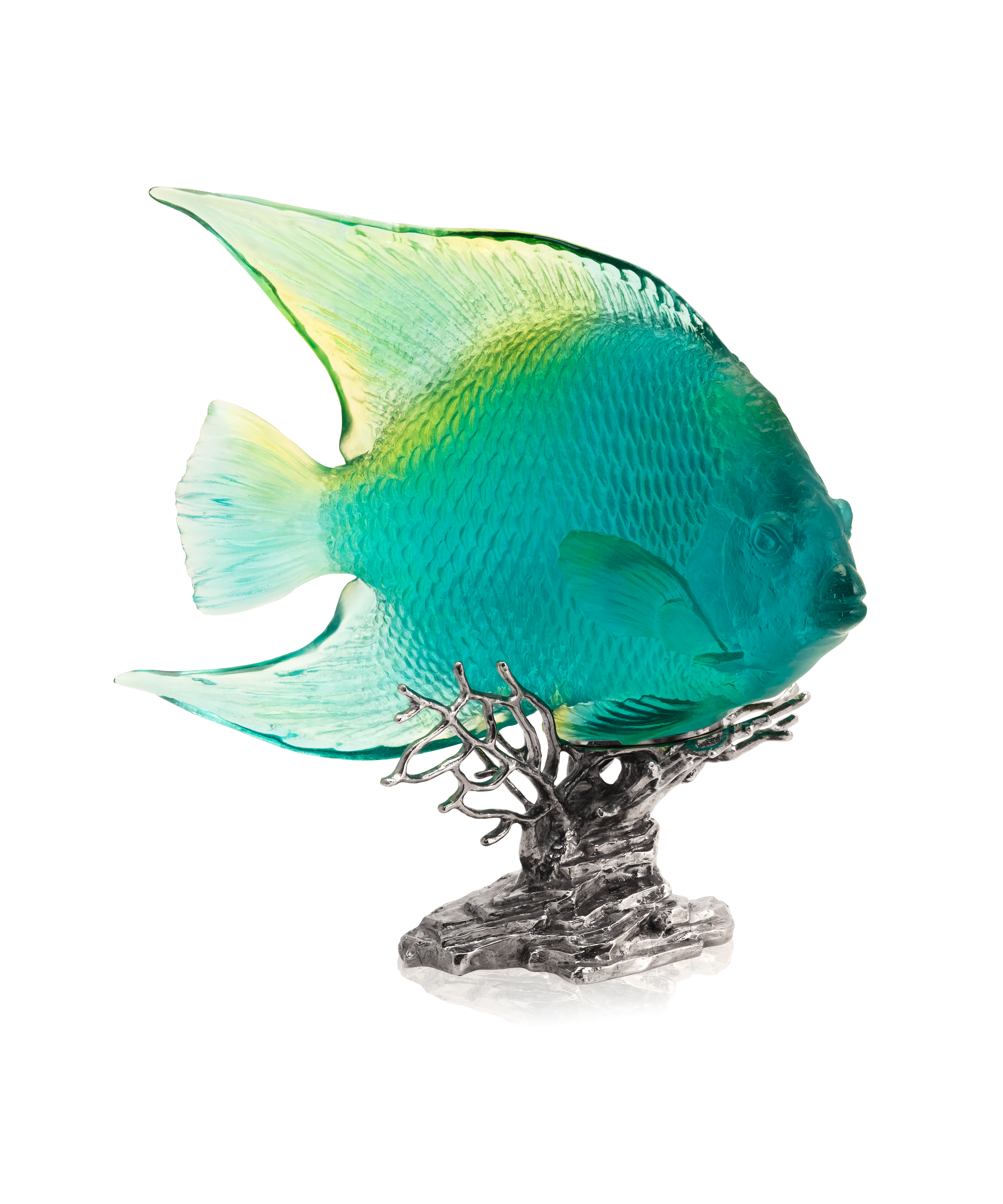 daum-mer-de-corail-ange-royal-turquoise-sculpture image 1