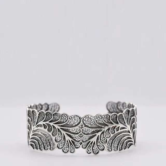 luisa-paix-o-bracelet-manchette-argent-925-filigrane-ajustable image 1