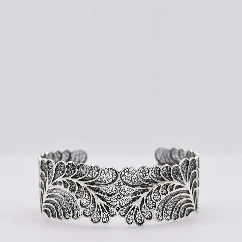 luisa-paix-o-bracelet-manchette-argent-925-filigrane-ajustable image 1