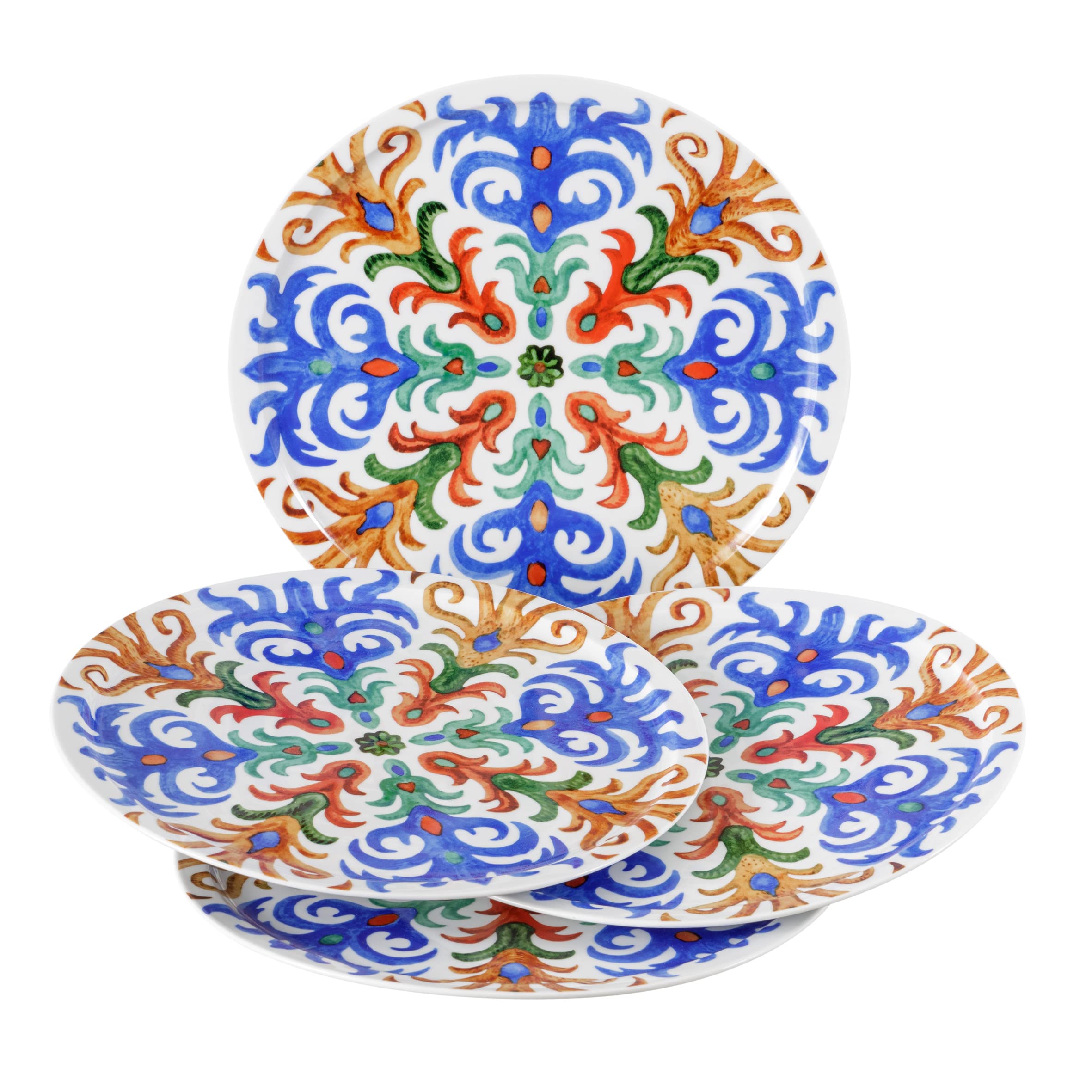 baroni-home-cucina-lot-4-assiettes-pizza-fleurs-porcelaine-31-cm image 7