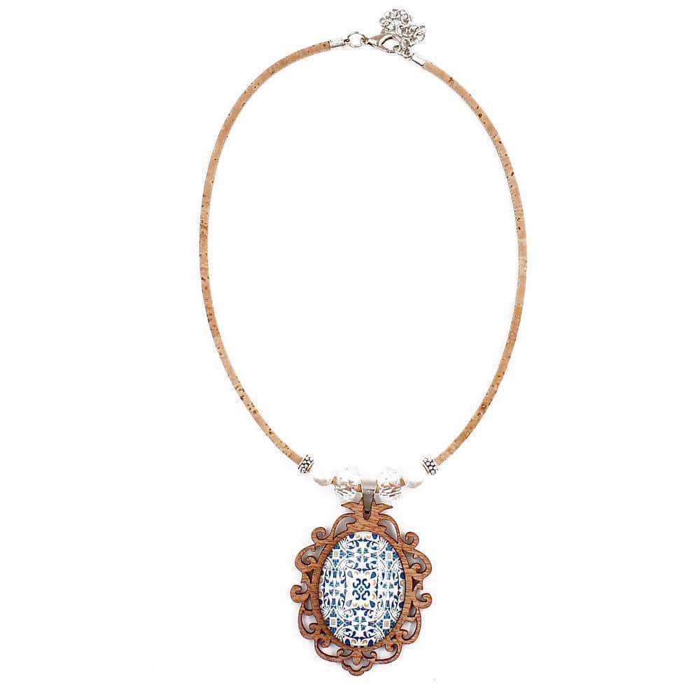 luisa-paix-o-bijoux-collier-li-ge-pendentif-azulejos-bois image 1