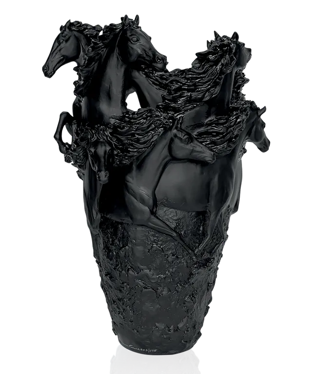 daum-cavalcade-vase-magnum-noir-p-te-de-verre-175-ex image 1