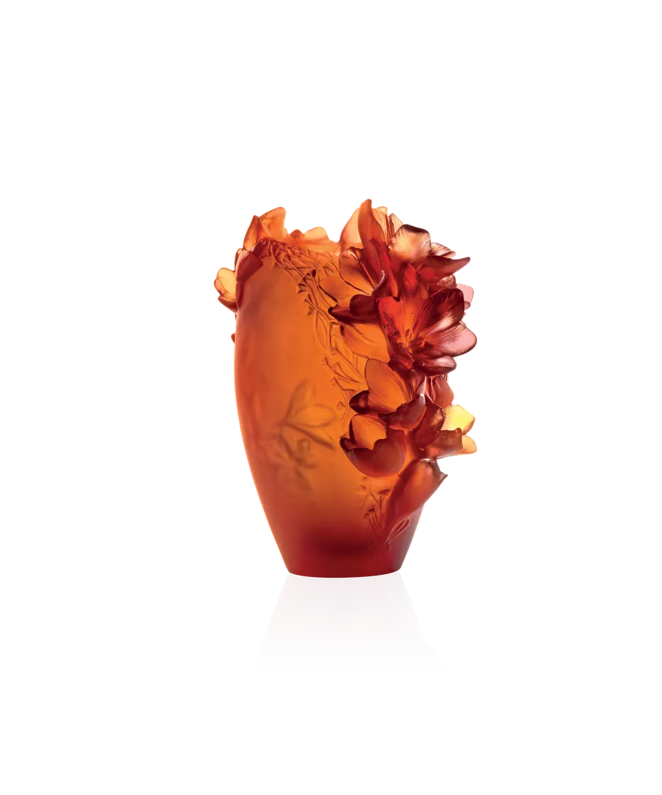 daum-univers-v-g-tal-safran-vase-moyen-mod-le-orange-rouge image 1