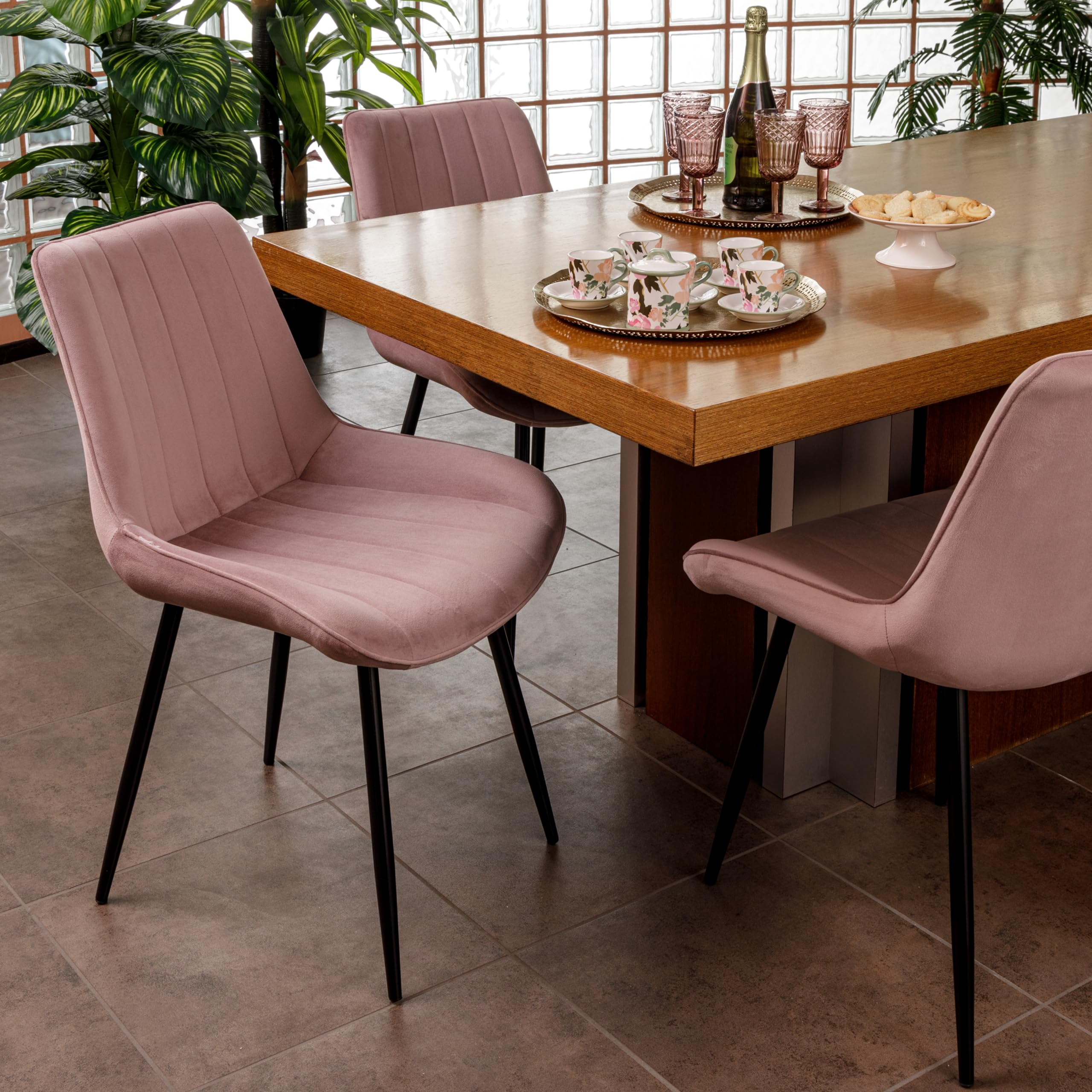 baroni-home-sedie-chaise-velours-rose-1-pi-ce-53x44x86-cm image 8