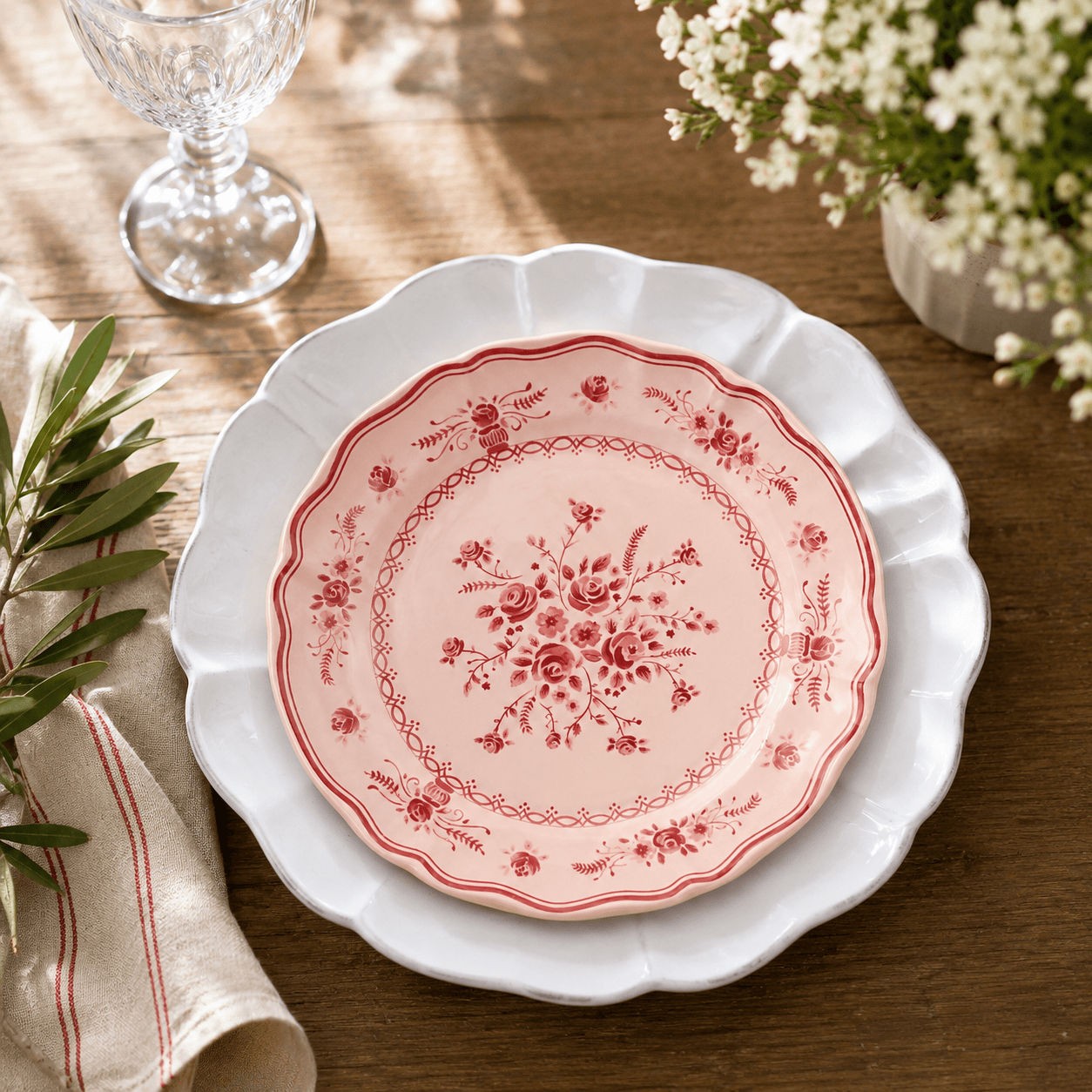 luisa-paix-o-rosa-vila-duo-assiettes-gr-s-blanc-rose-21cm image 2