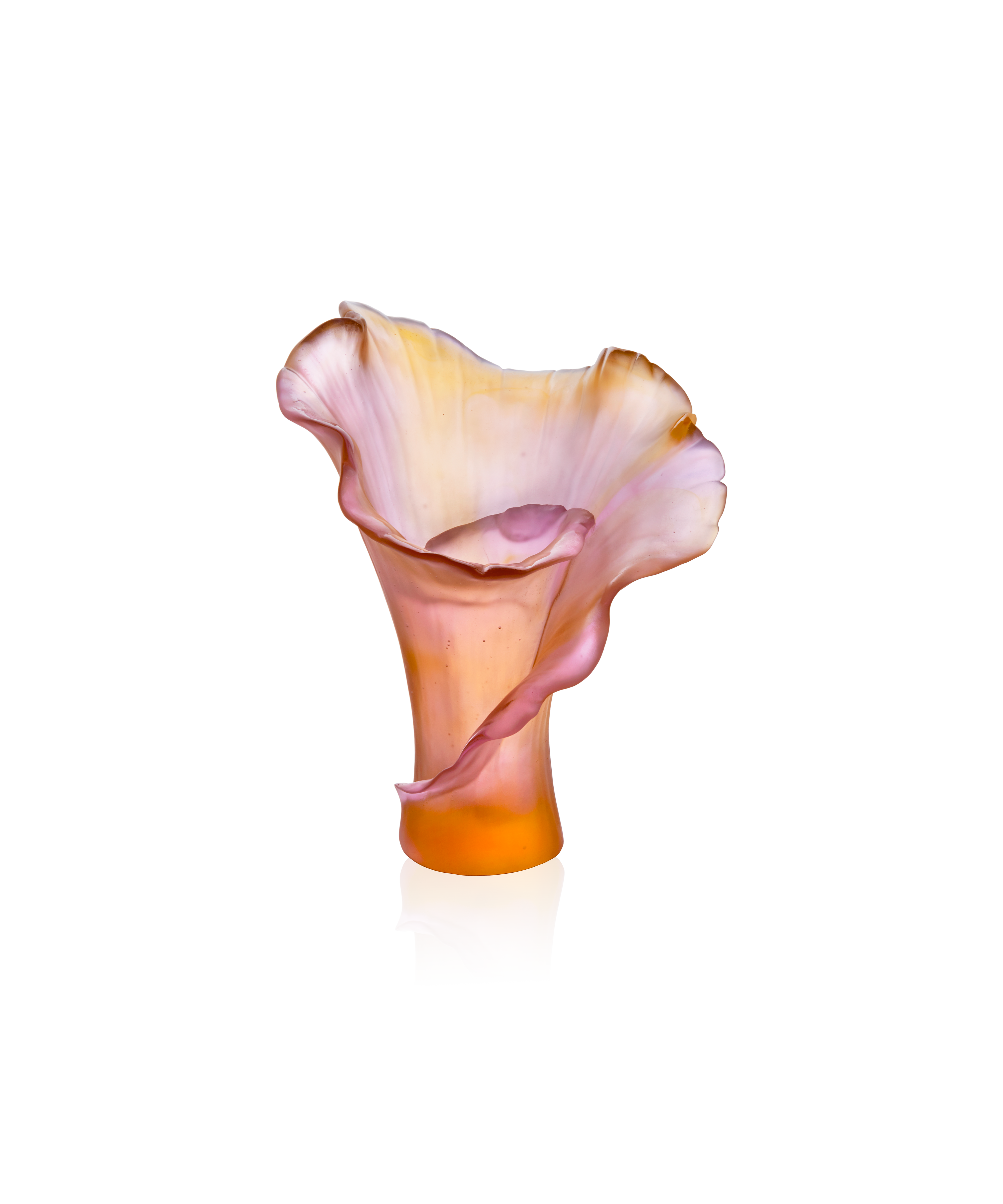 daum-univers-v-g-tal-arum-vase-moyen-mod-le-ambre-rose image 1