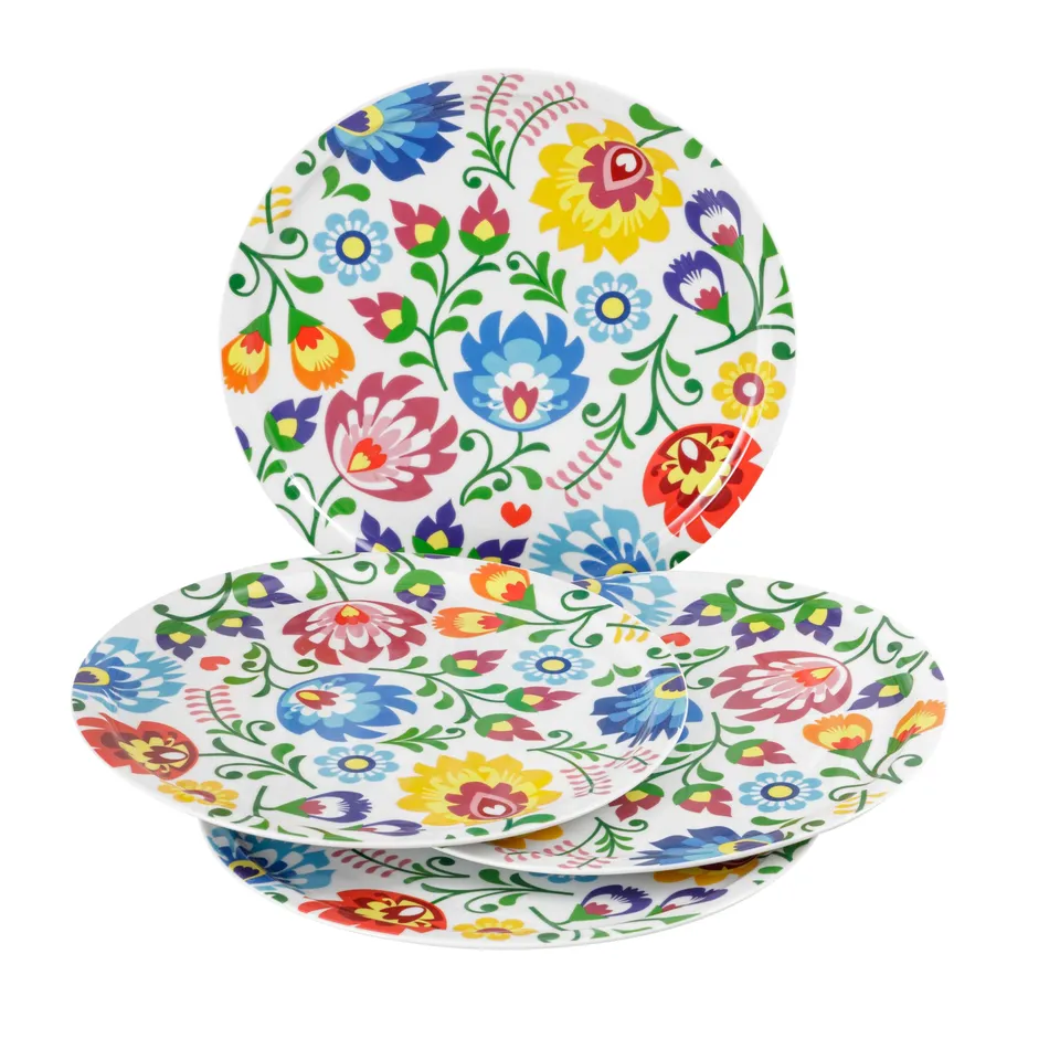 baroni-home-cucina-lot-4-assiettes-pizza-fleurs-porcelaine-31-cm image 1