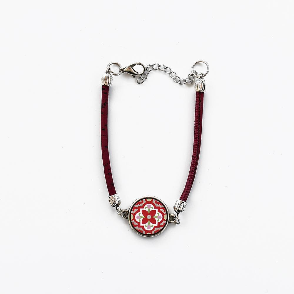 luisa-paix-o-azulejo-bracelet-coton-bordeaux-m-daillon-2cm image 1