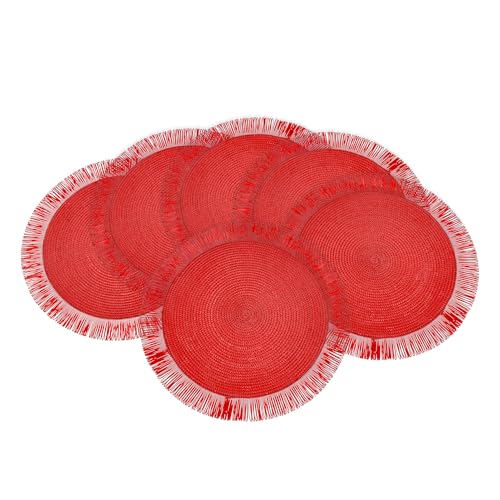 baroni-home-cucina-sets-de-table-ronds-38-cm-rouge-x6 image 6