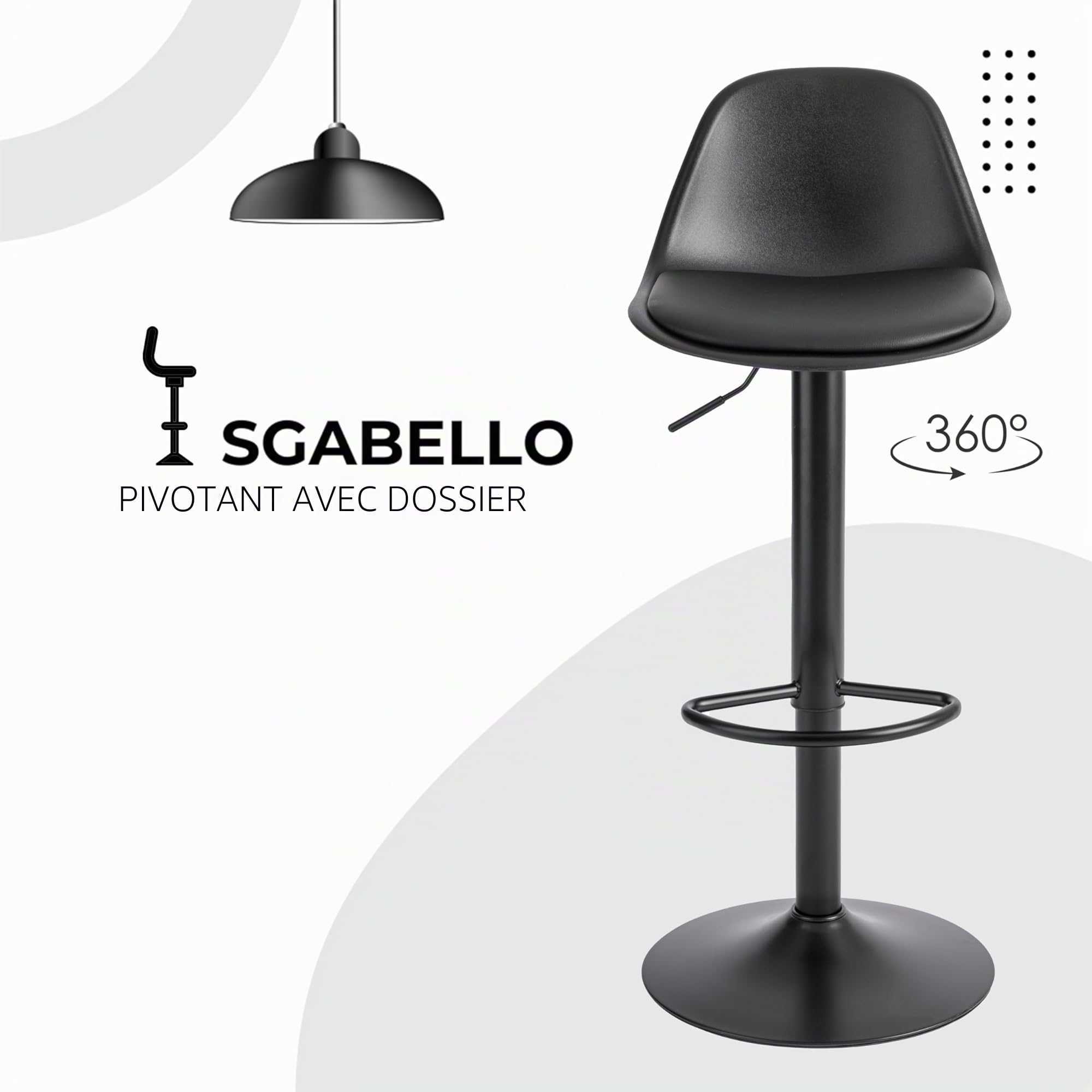 baroni-home-sedie-tabouret-de-bar-noir-r-glable-82-104-cm-1-pi-ce image 4