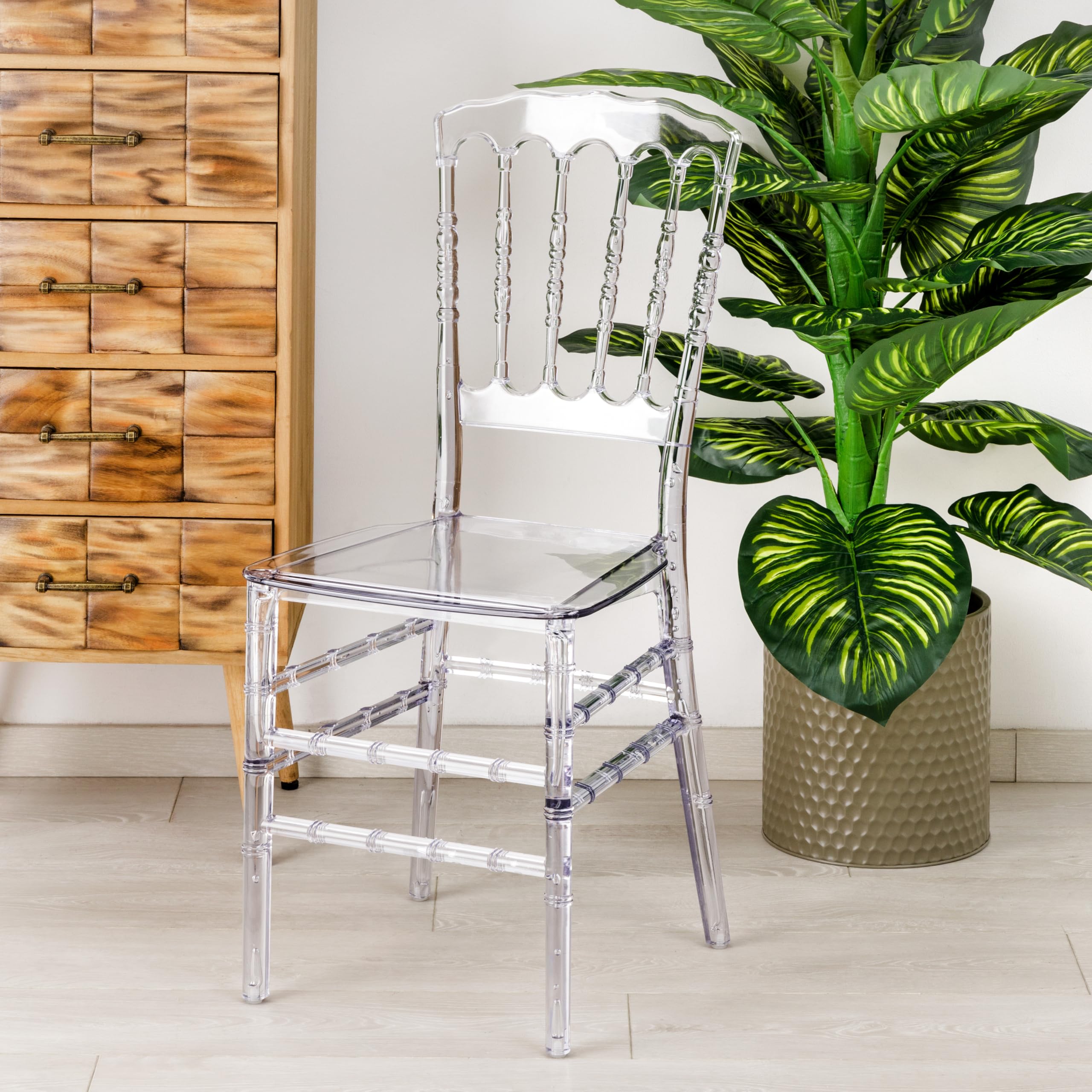 baroni-home-sedie-set-4-chaises-polycarbonate-transparent-bambou image 2