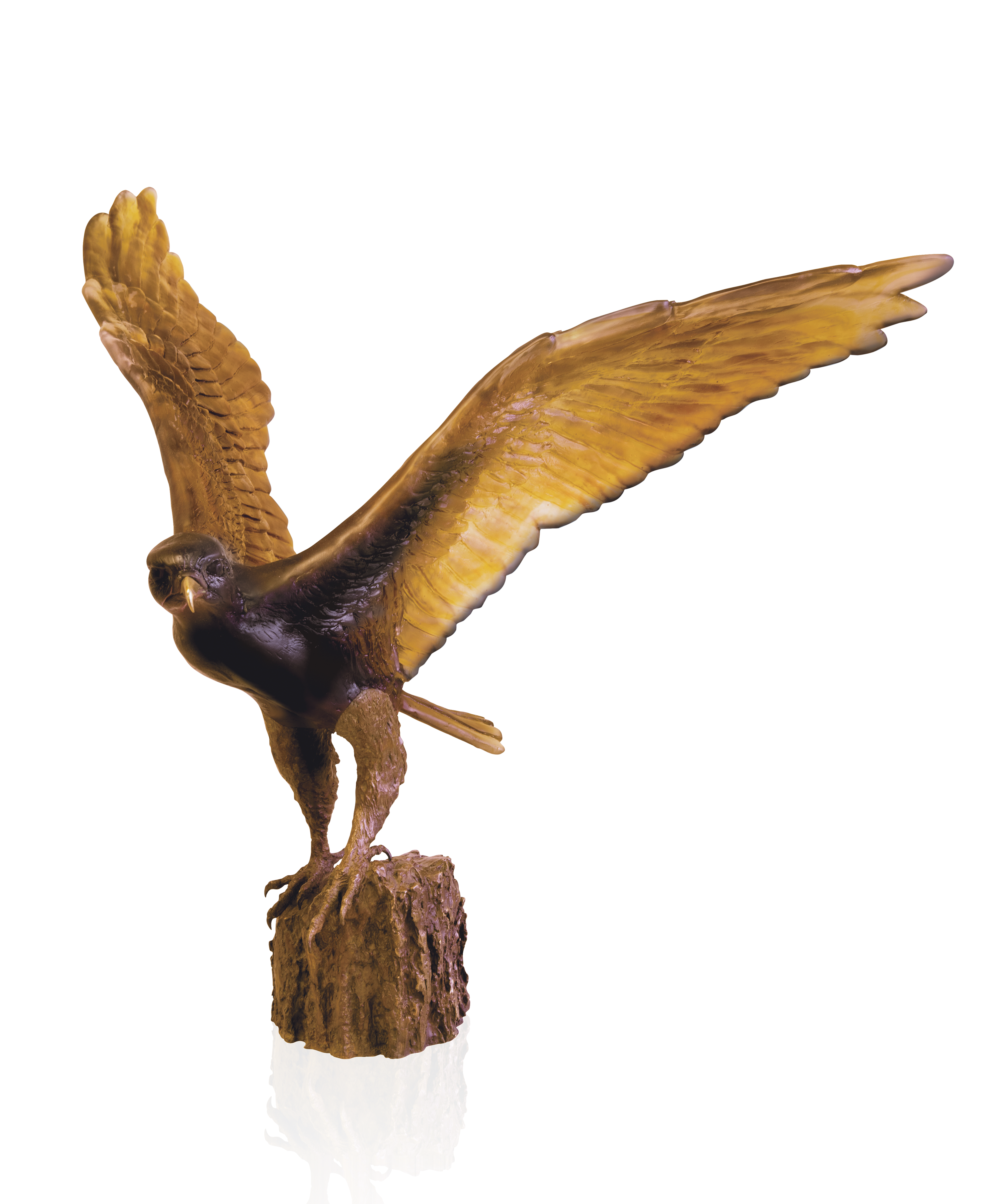 daum-univers-animalier-envol-du-faucon-sculpture-ambre-75-ex image 1