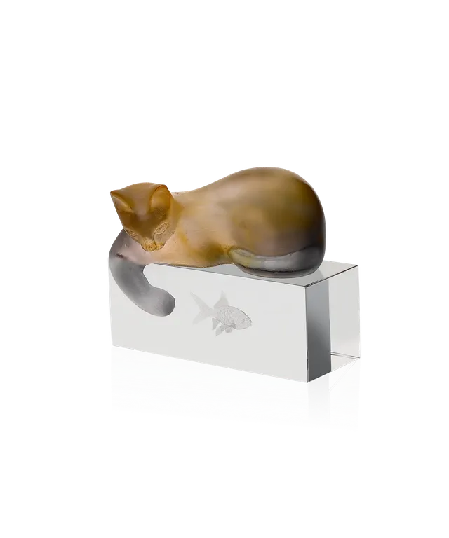 daum-chat-sculpture-ambre-gris-f-lin-cristal image 1