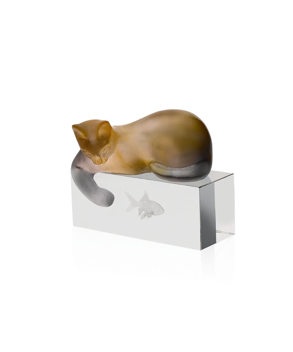 daum-chat-sculpture-ambre-gris-f-lin-cristal image 1