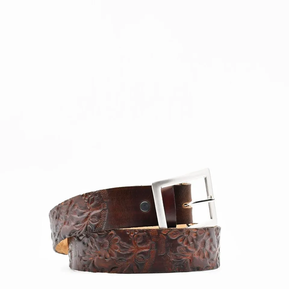 luisa-paix-o-accessoires-ceinture-cuir-marron-boucle-laiton-95-cm image 1