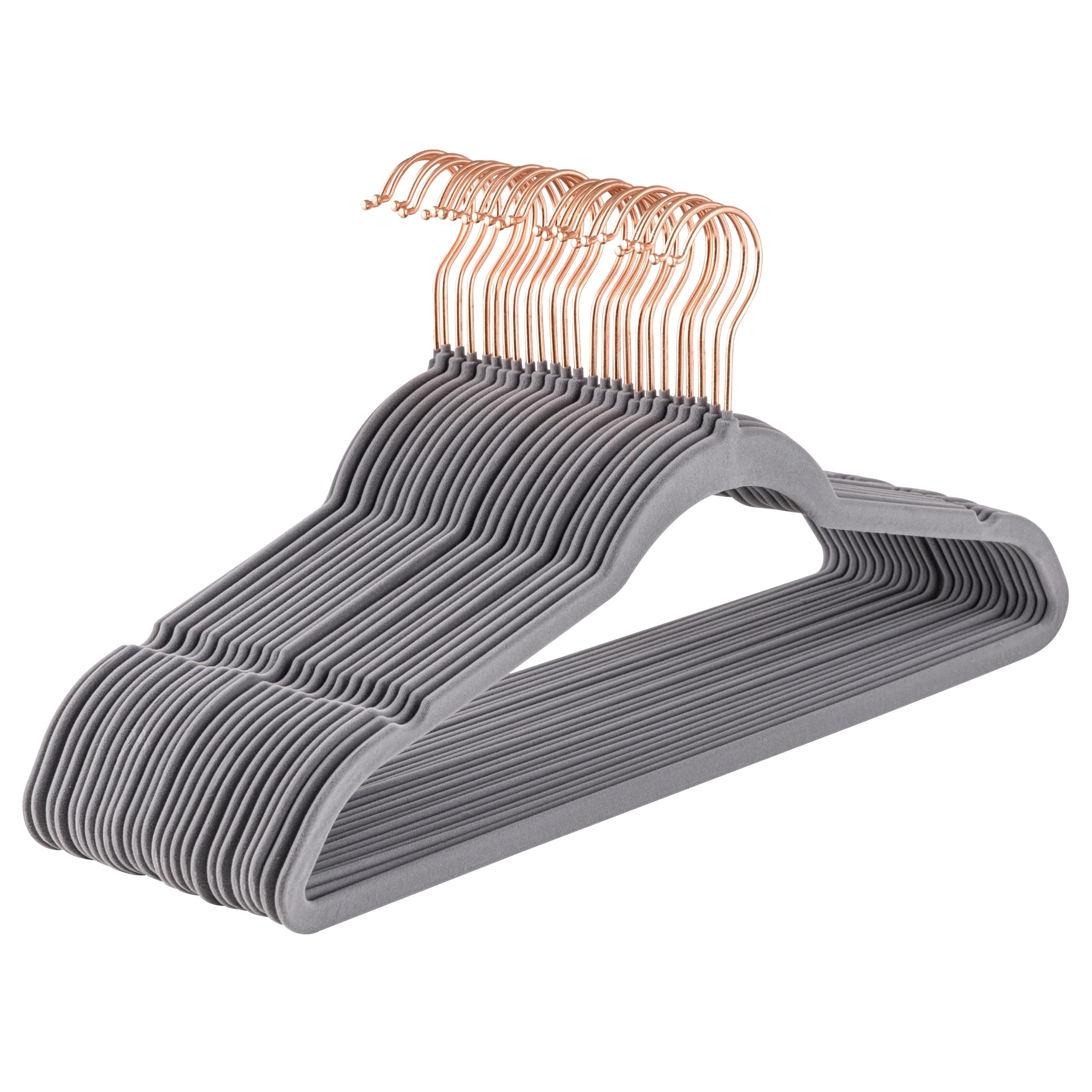 baroni-home-organizzazione-cintres-velours-gris-20-pi-ces-44-5cm image 1