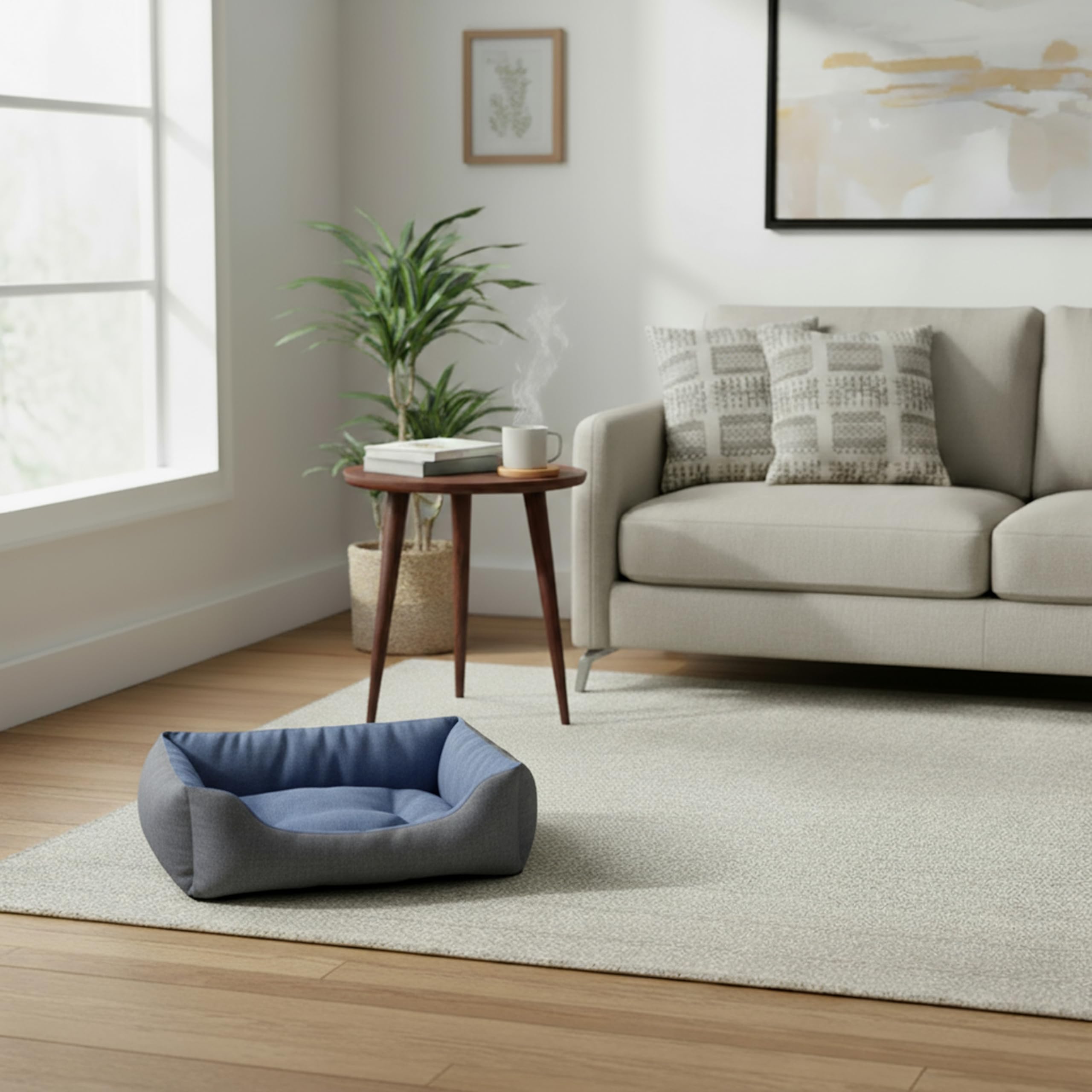 baroni-home-pet-lit-chien-s-gris-bleu-45x60-cm-lavable image 2