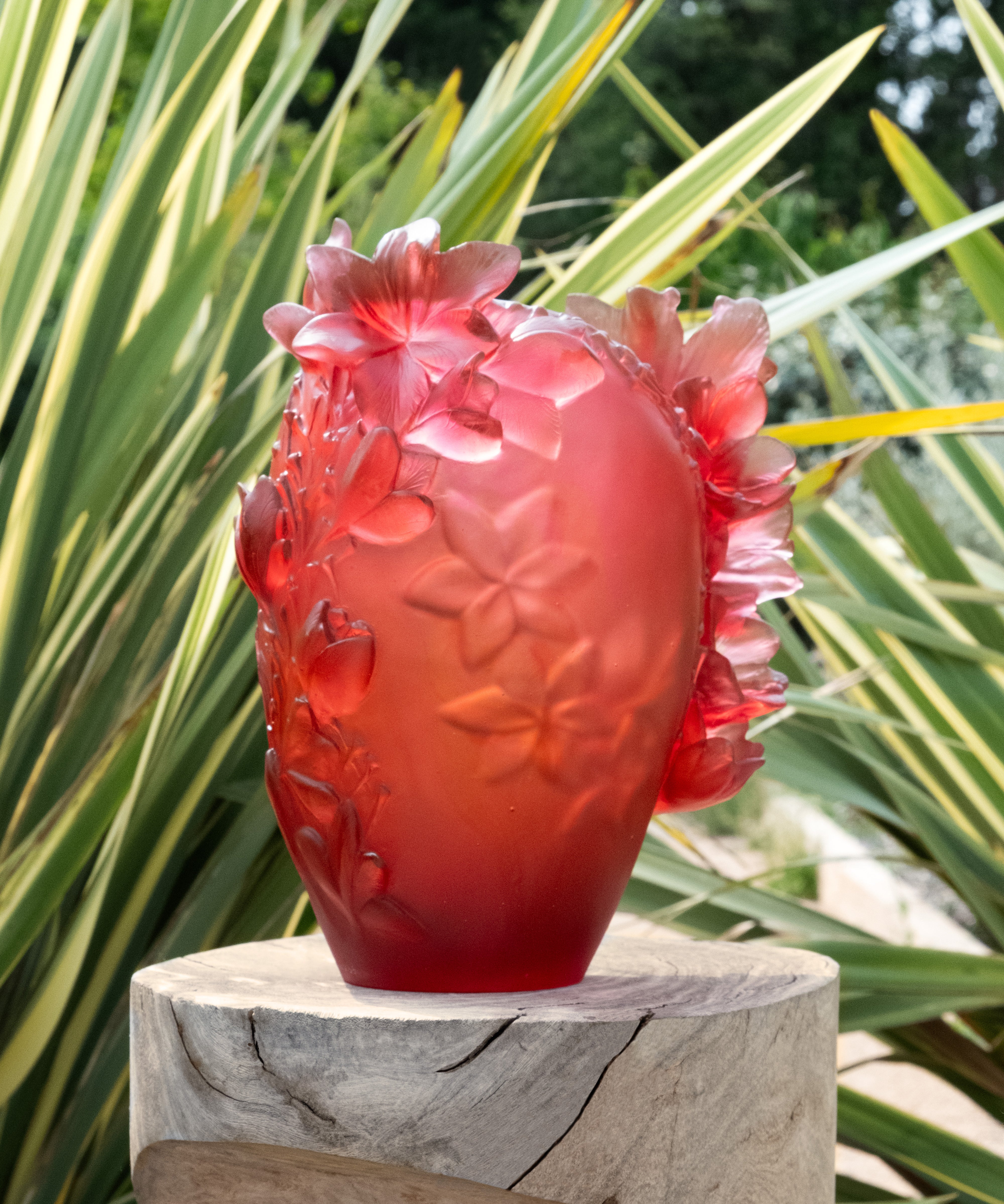 daum-univers-v-g-tal-safran-vase-moyen-mod-le-orange-rouge image 2