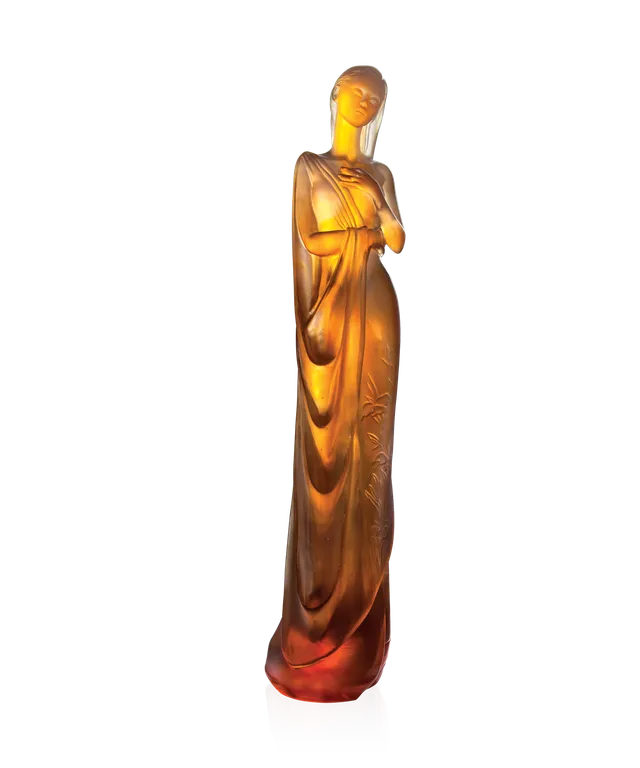 daum-lys-d-eau-marie-paule-deville-chabrolle-sculpture-ambre-125ex image 1
