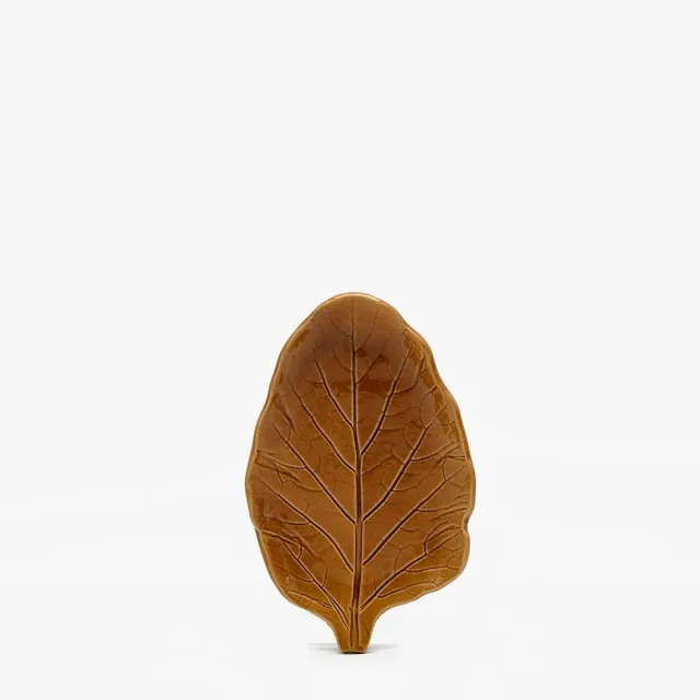 luisa-paix-o-manteiga-petite-assiette-c-ramique-marron-feuille image 1