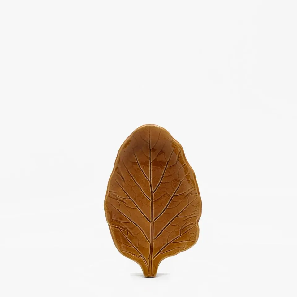 luisa-paix-o-manteiga-petite-assiette-c-ramique-marron-feuille image 1