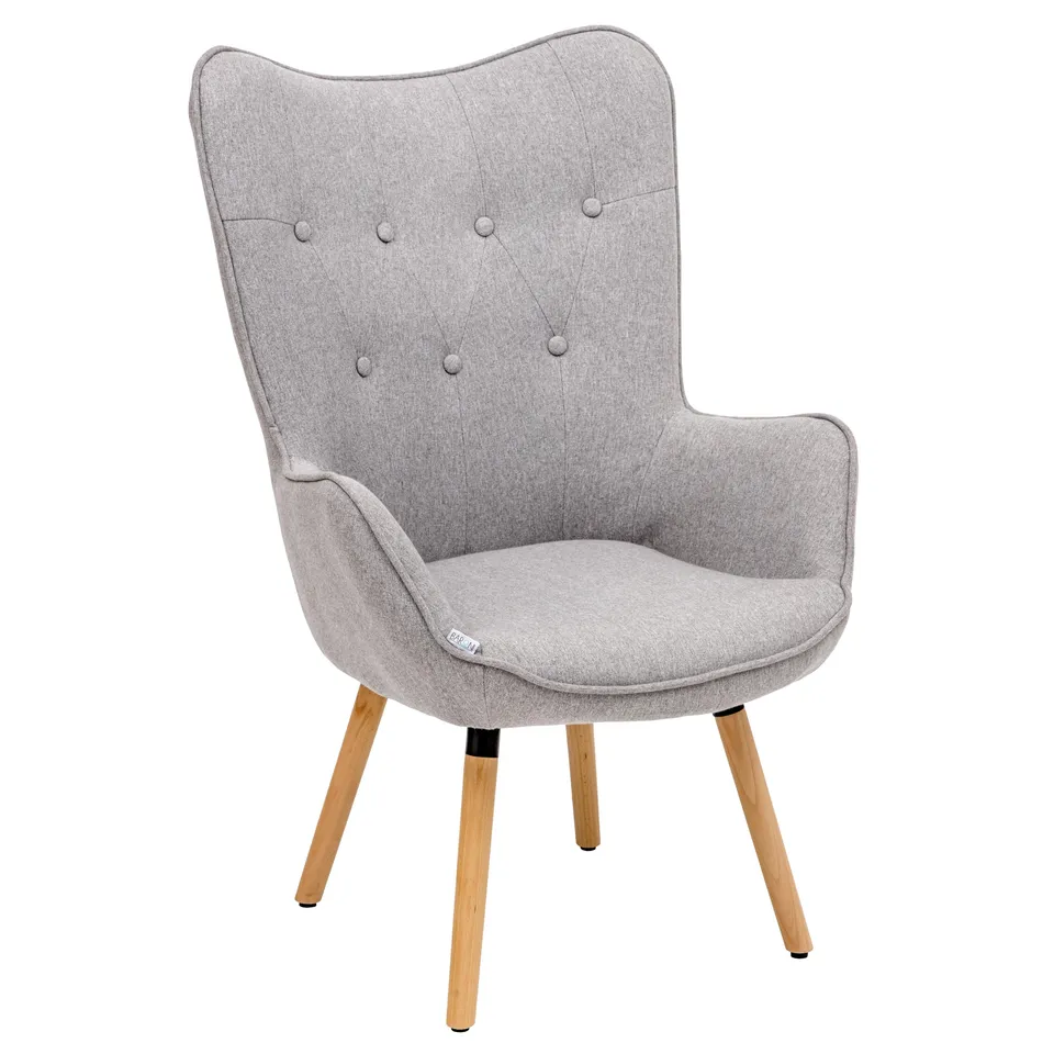 baroni-home-poltrone-fauteuil-gris-tissu-dossier-haut-65x38x105cm image 1