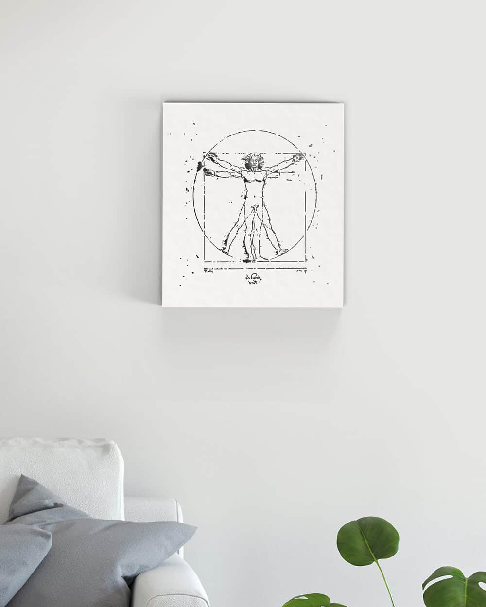 je-suis-art-tableaux-homme-vitruve-cadre-mural-m-tal image 1